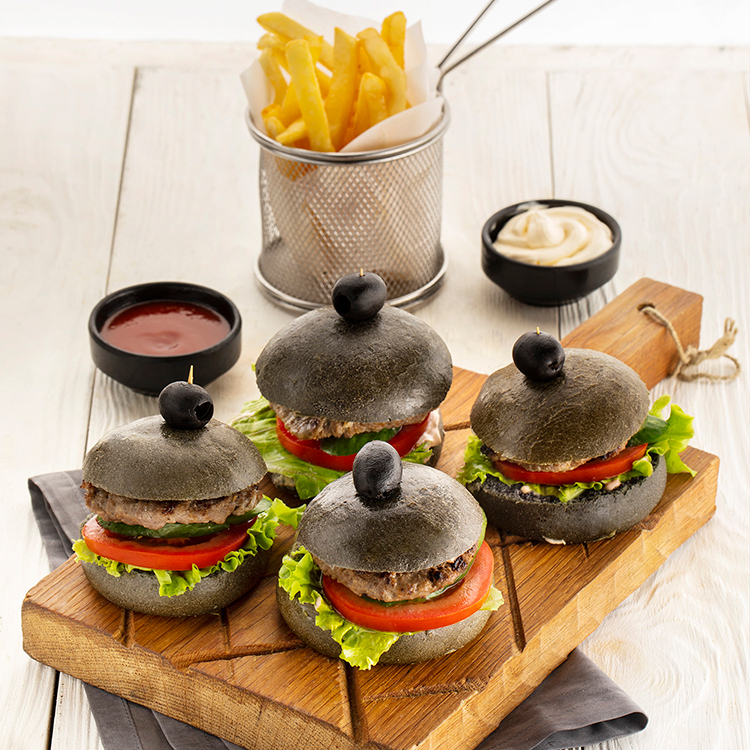 Mini dördlü qara burger